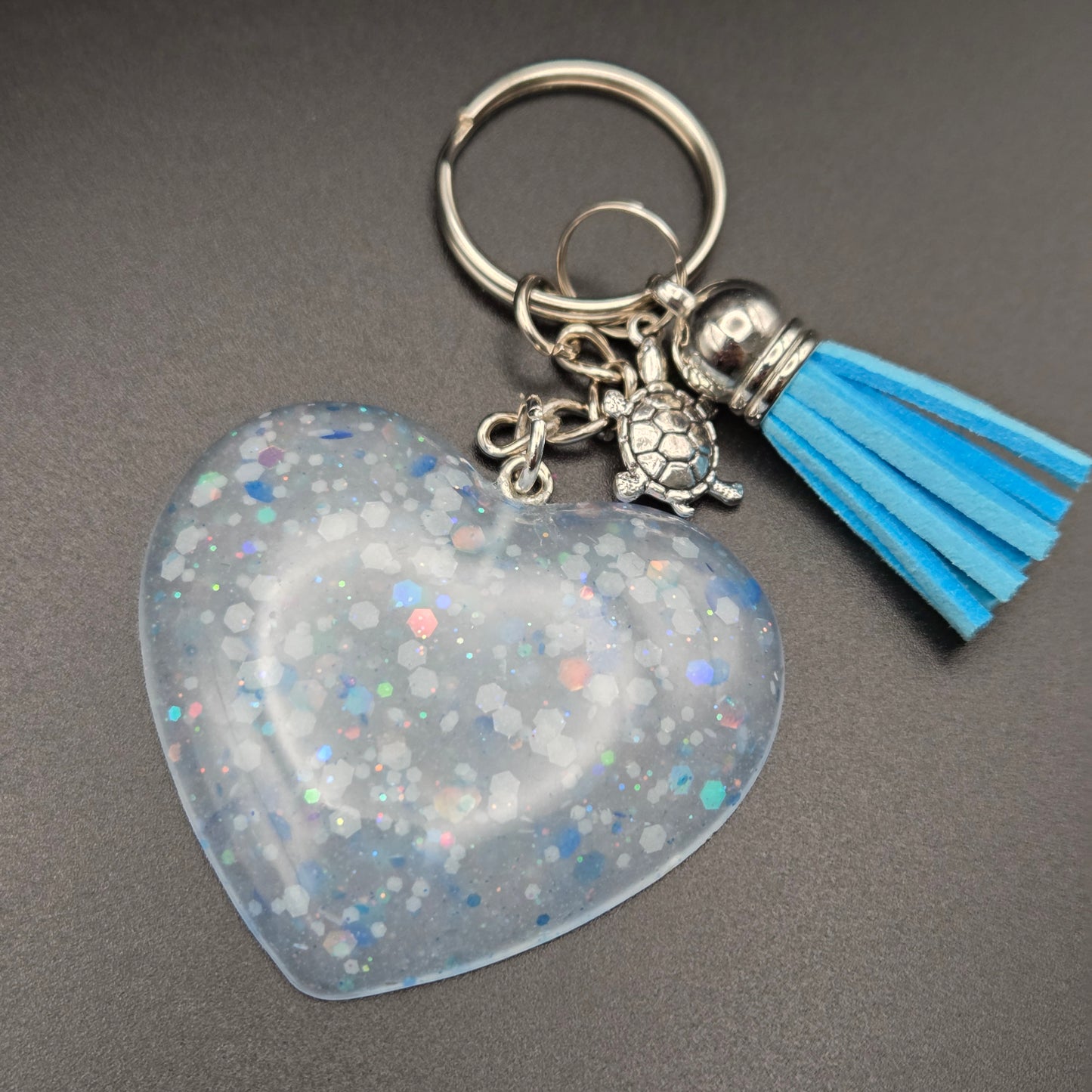 Resin Heart Keyring
