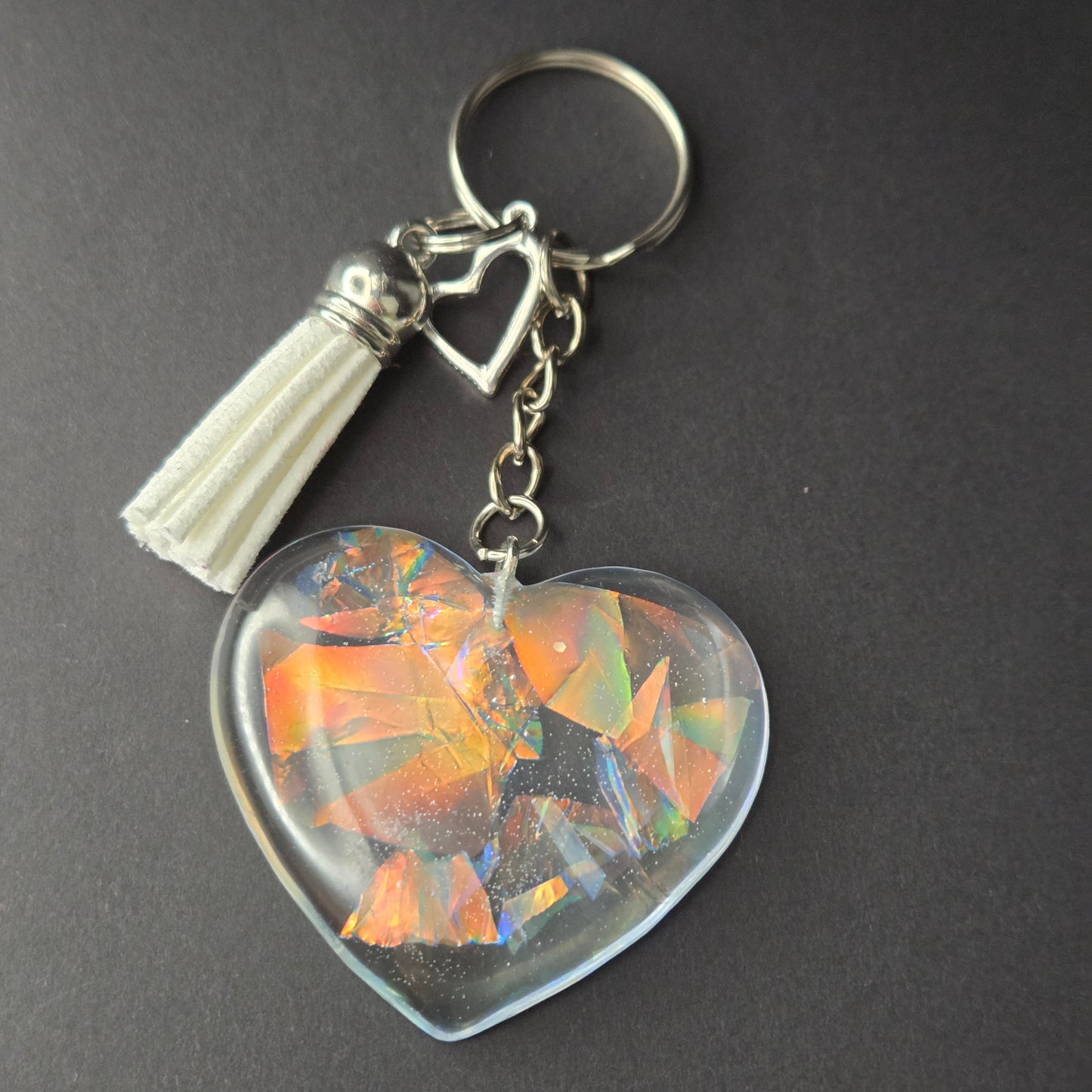 Resin Heart Keyring