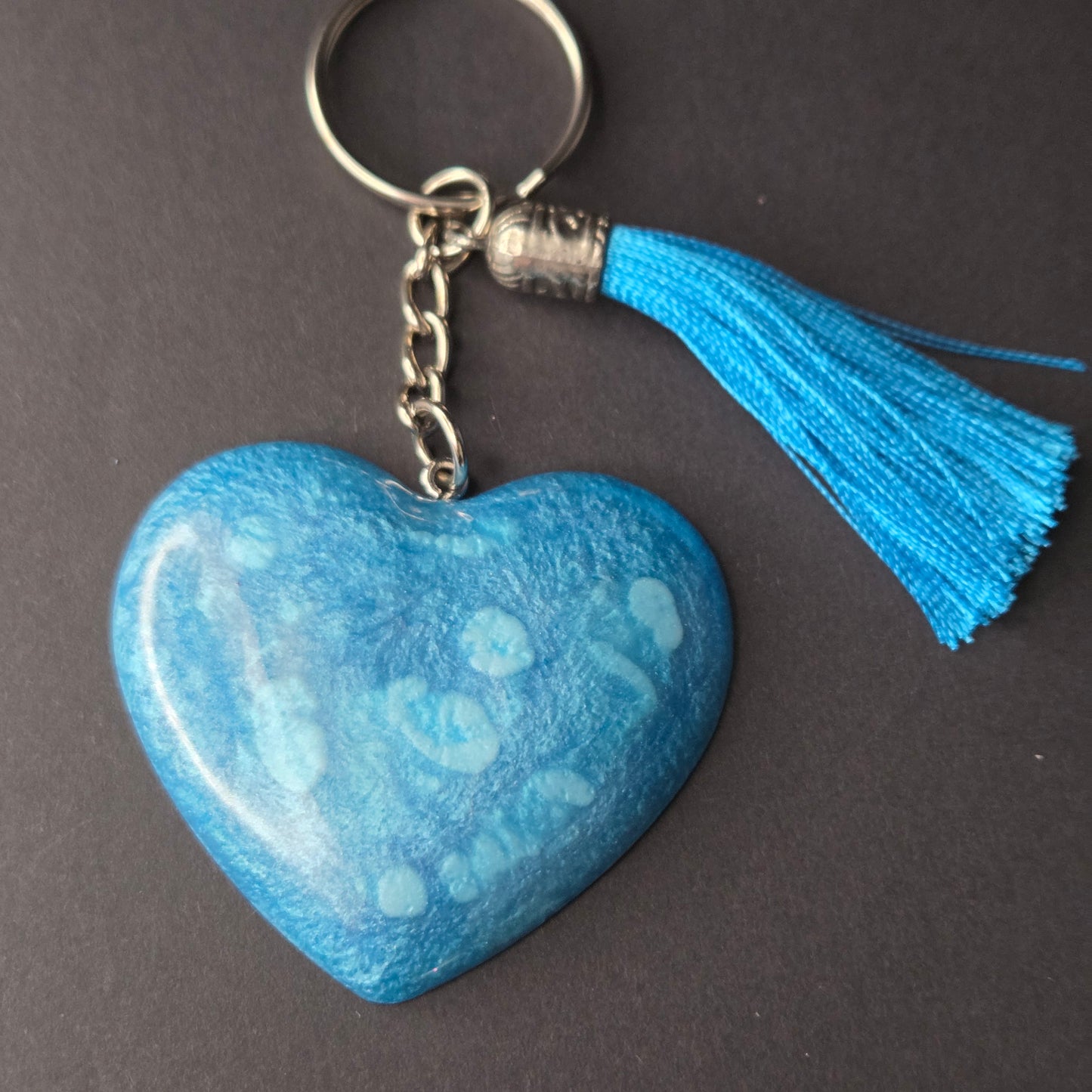 Resin Heart Keyring