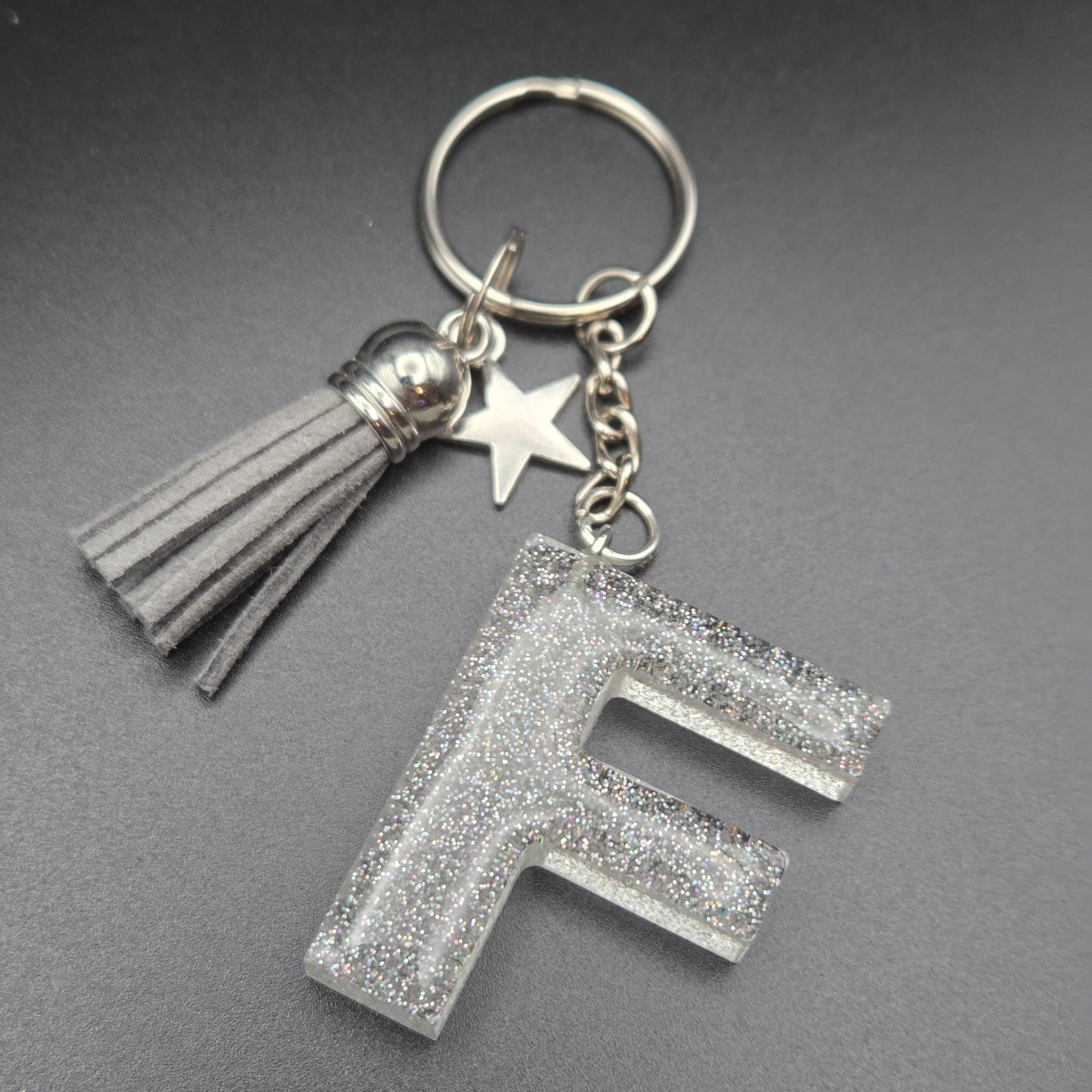 Resin Letter Keyring – Initial F