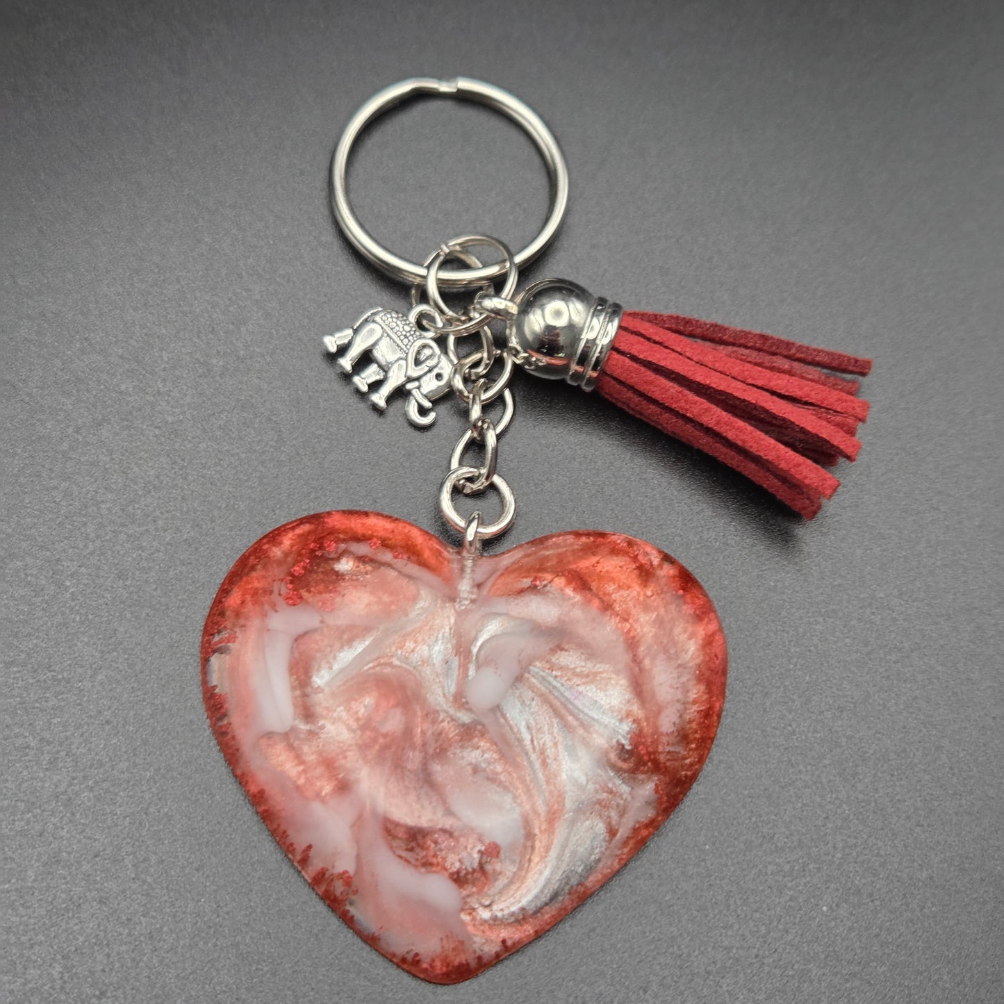 Resin Heart Keyring