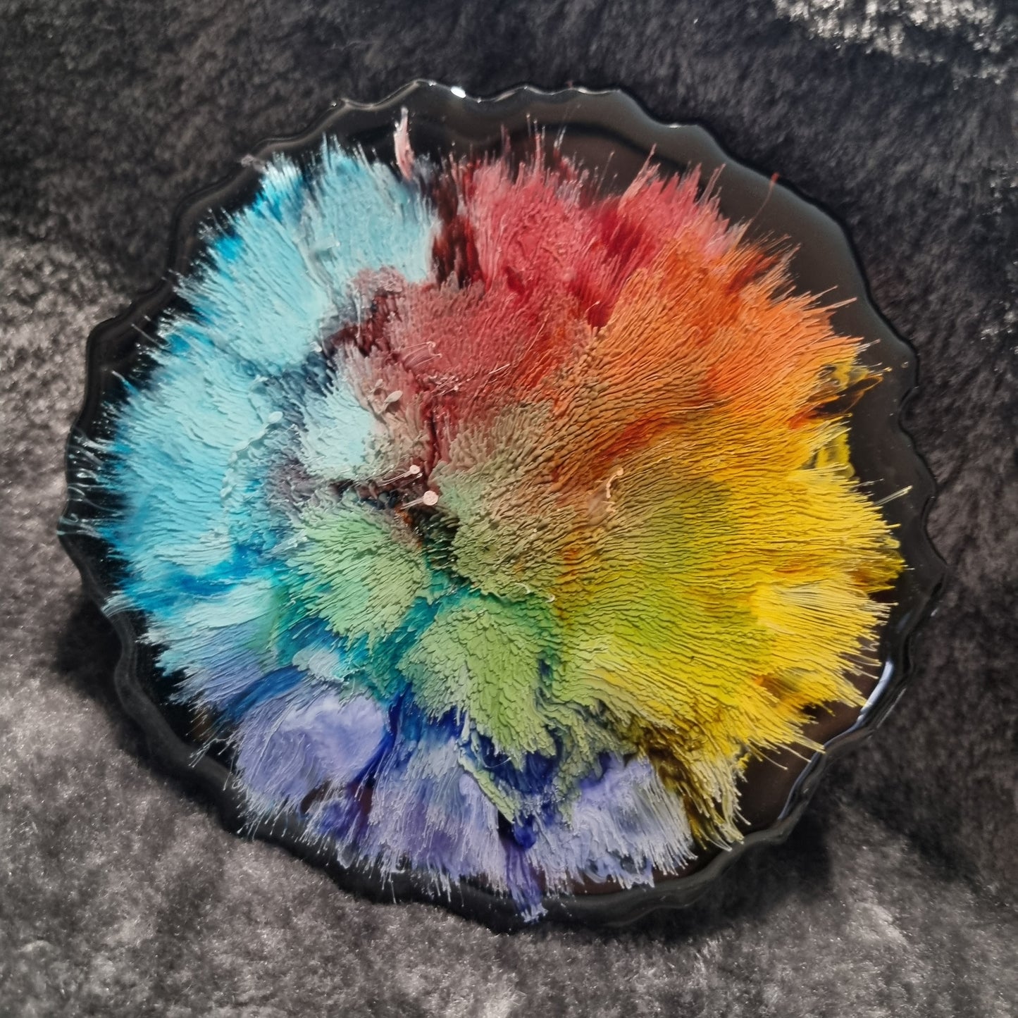 Large Irregular Rainbow Burst Petri Coasters