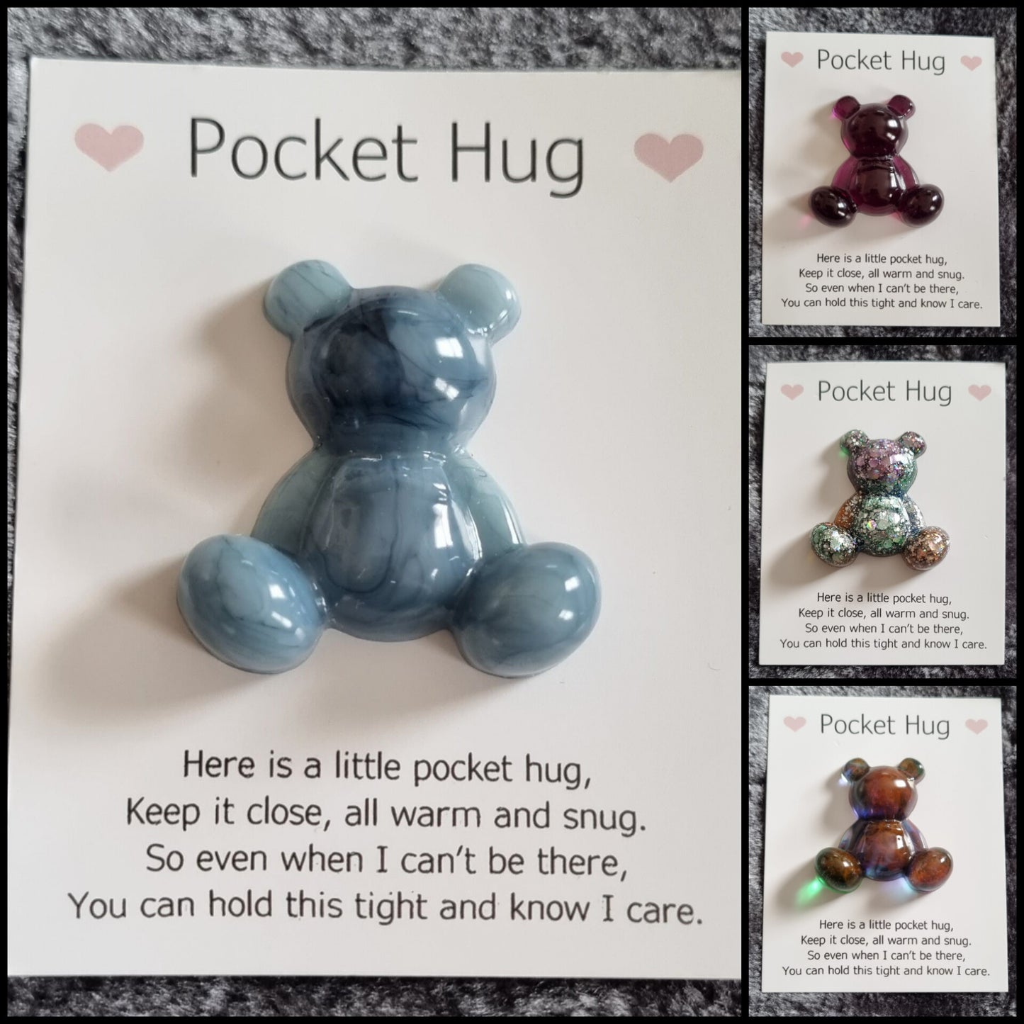 Handmade Epoxy Resin Bear Pocket Hug