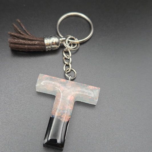 Resin Letter Keyring – Initial T