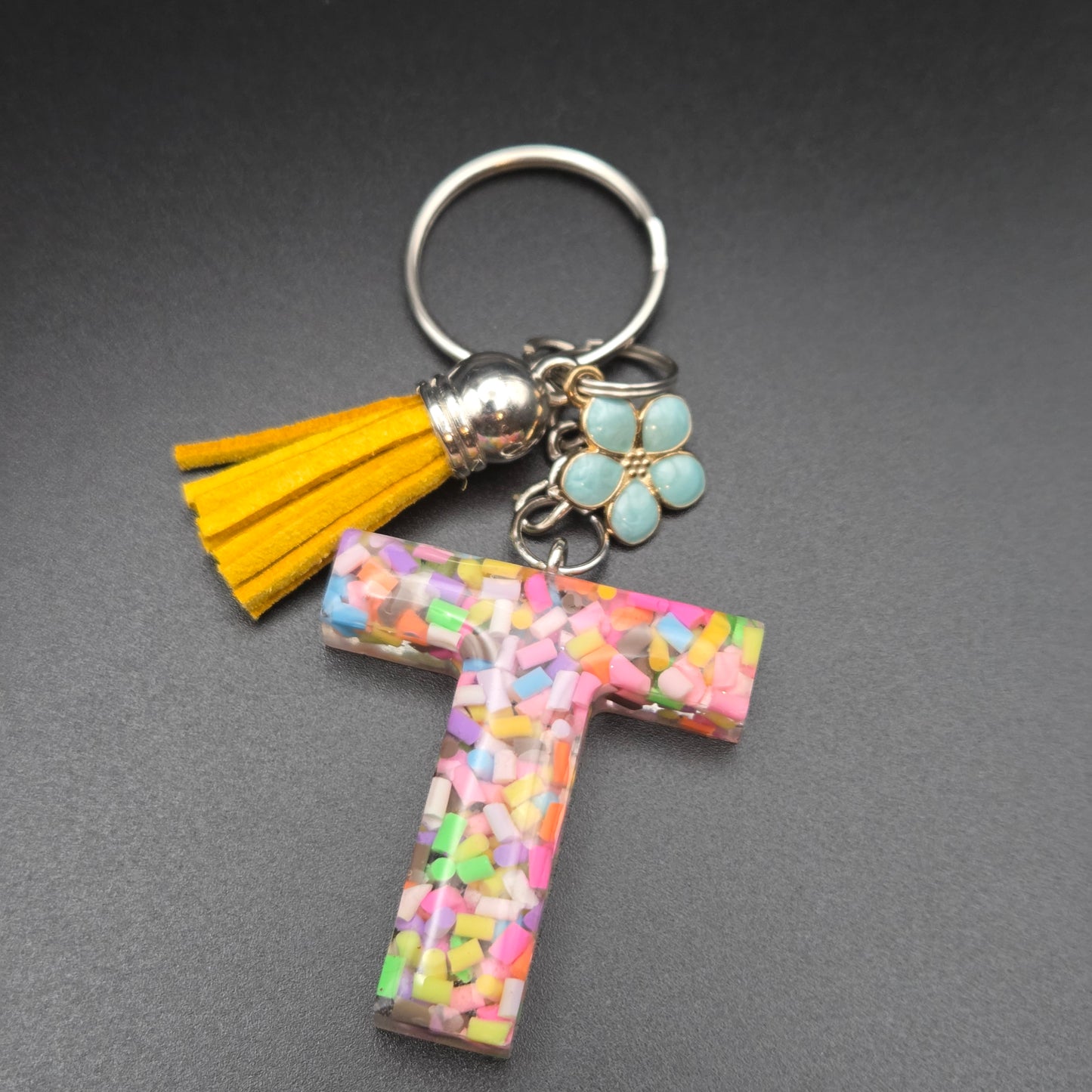 Resin Letter Keyring – Initial T