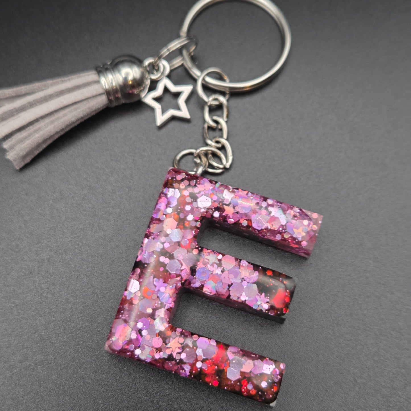 Resin Letter Keyring – Initial E