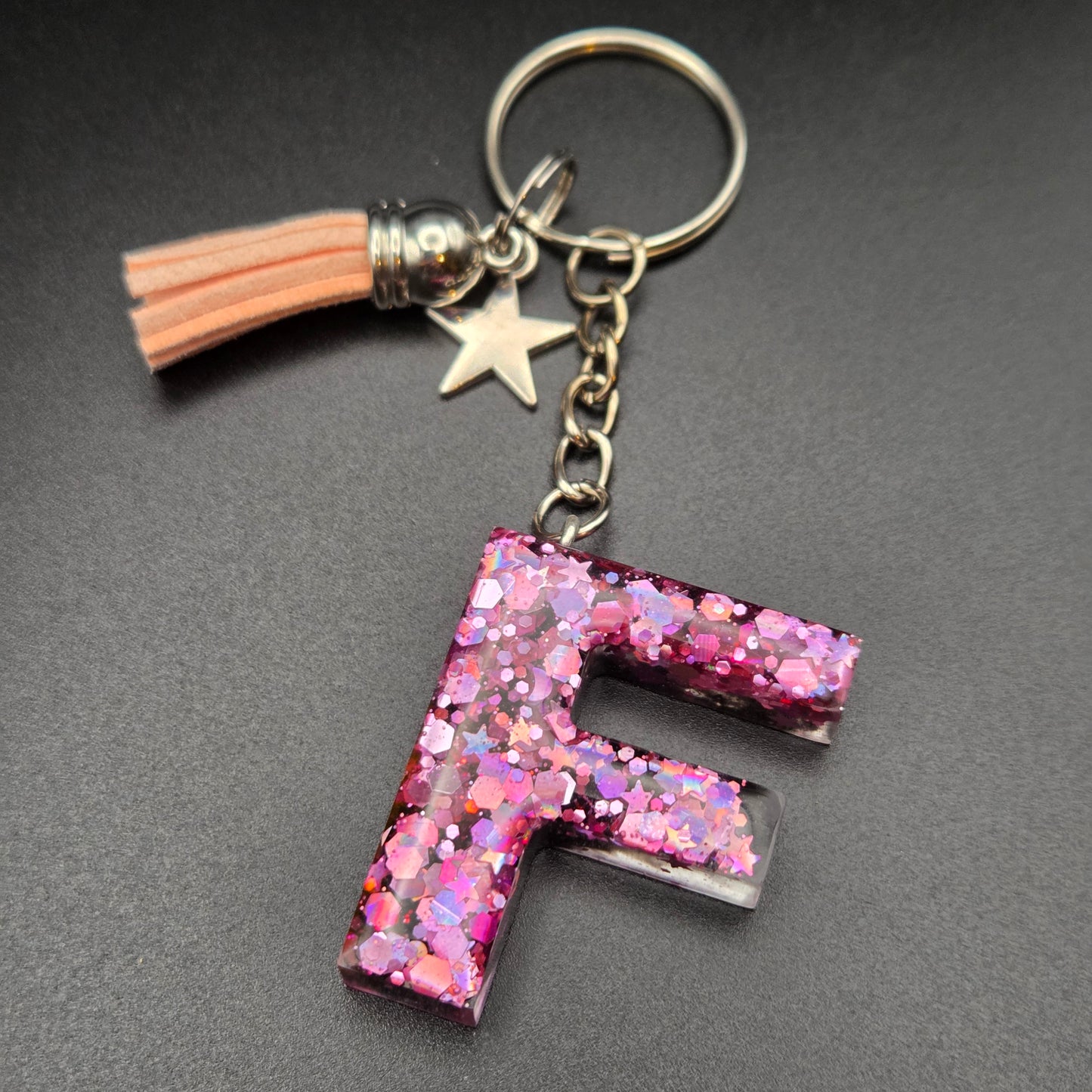 Resin Letter Keyring – Initial F