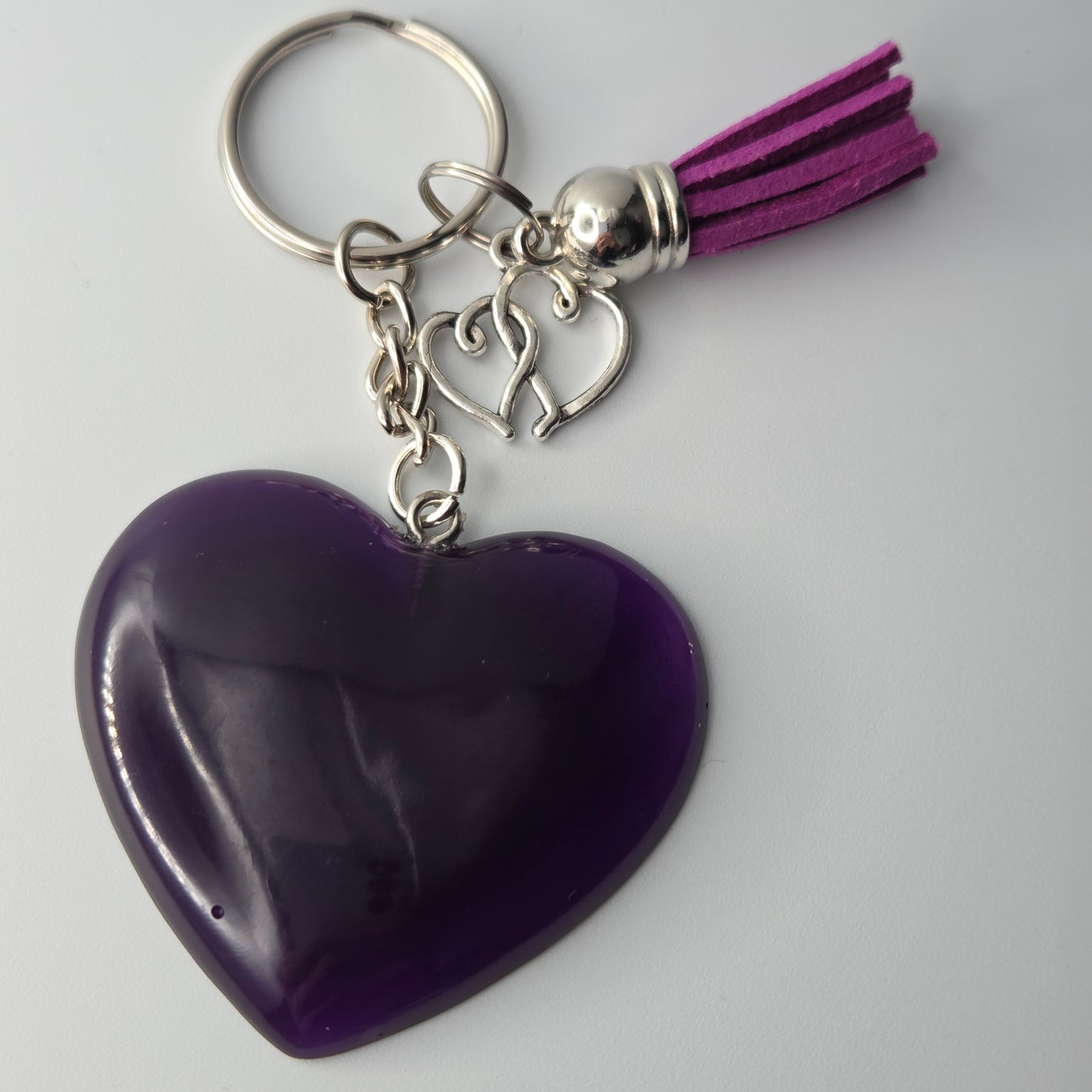 Resin Heart Keyring