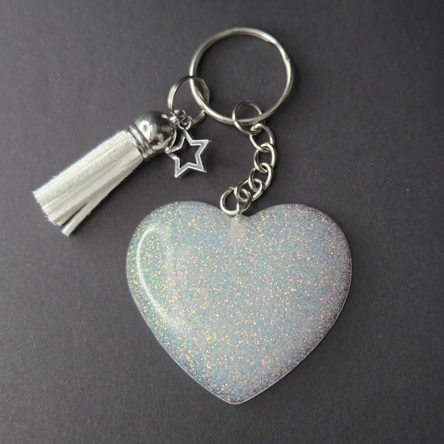 Resin Heart Keyring