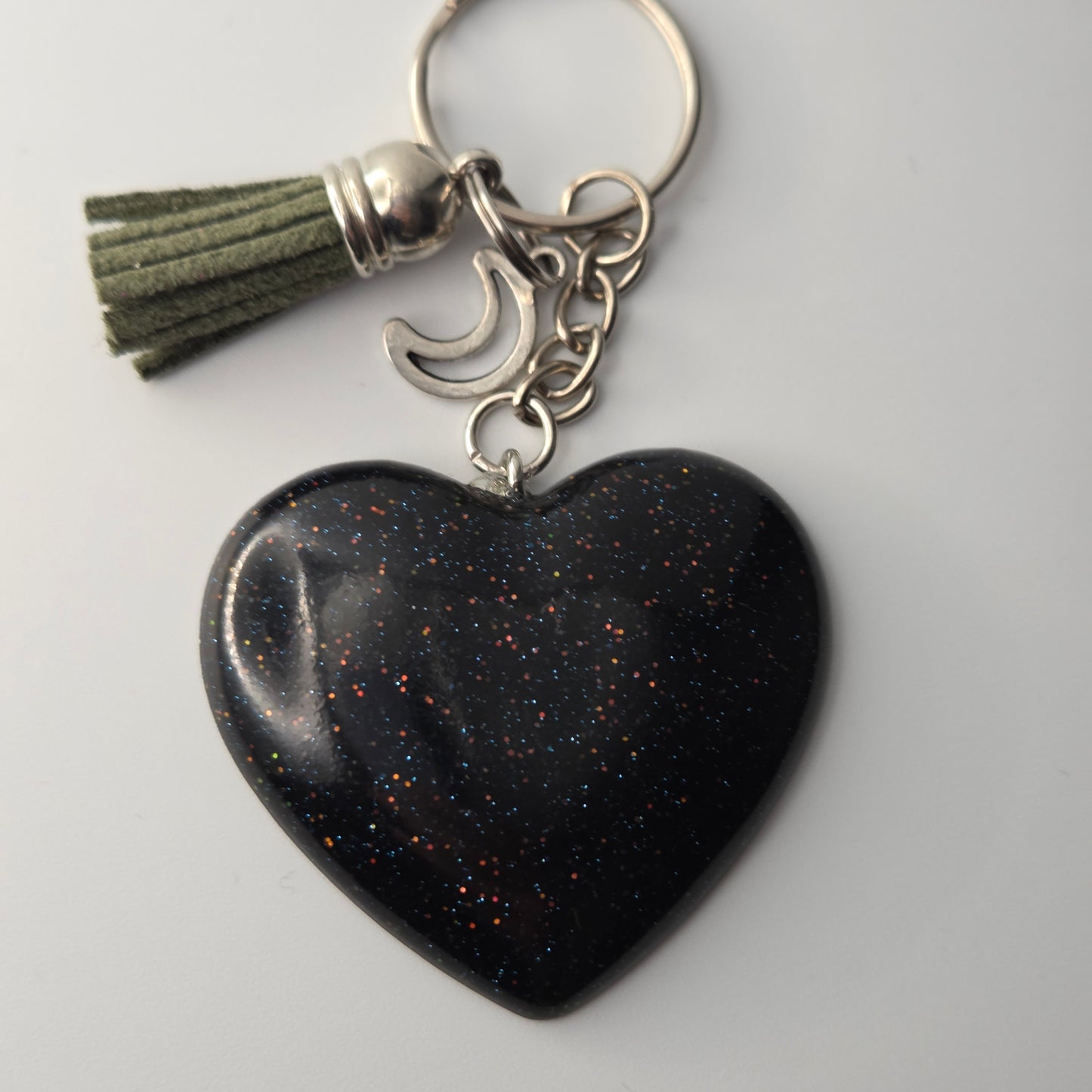 Resin Heart Keyring