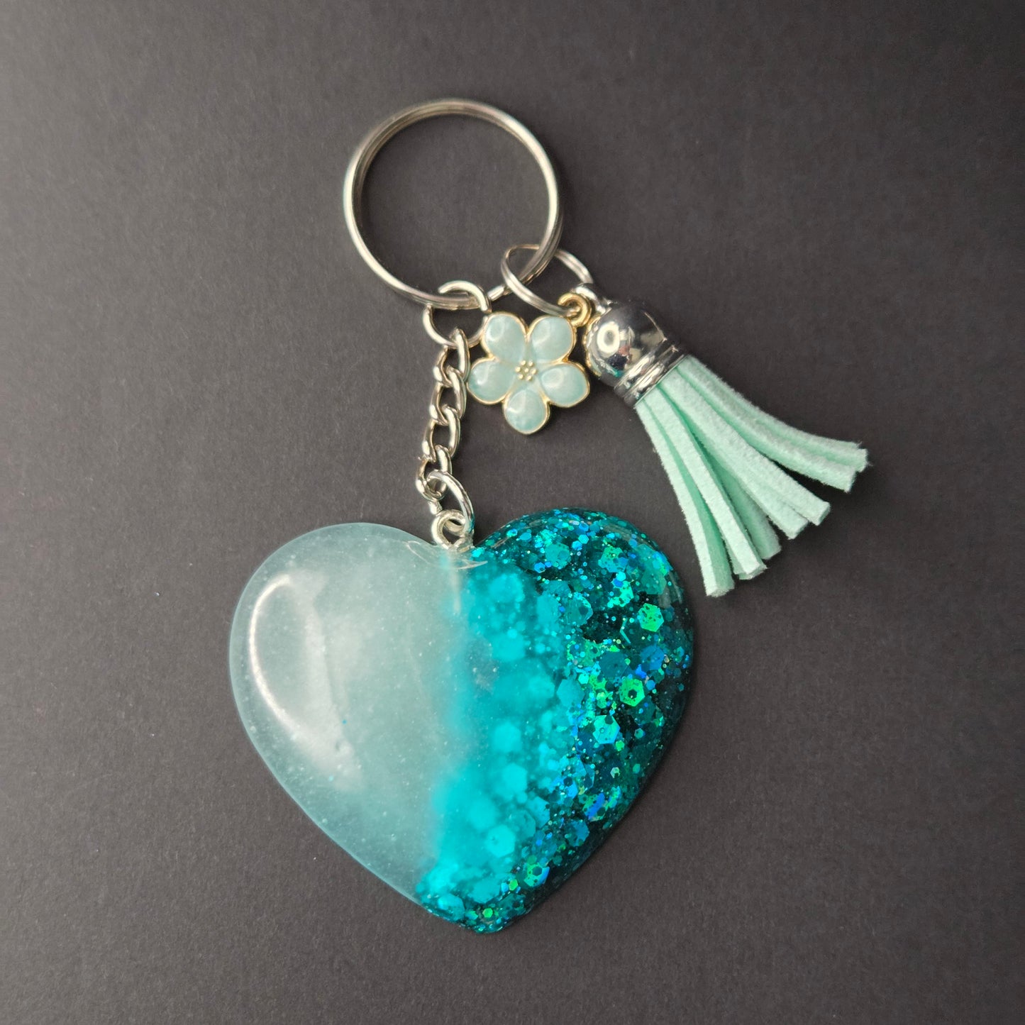 Resin Heart Keyring