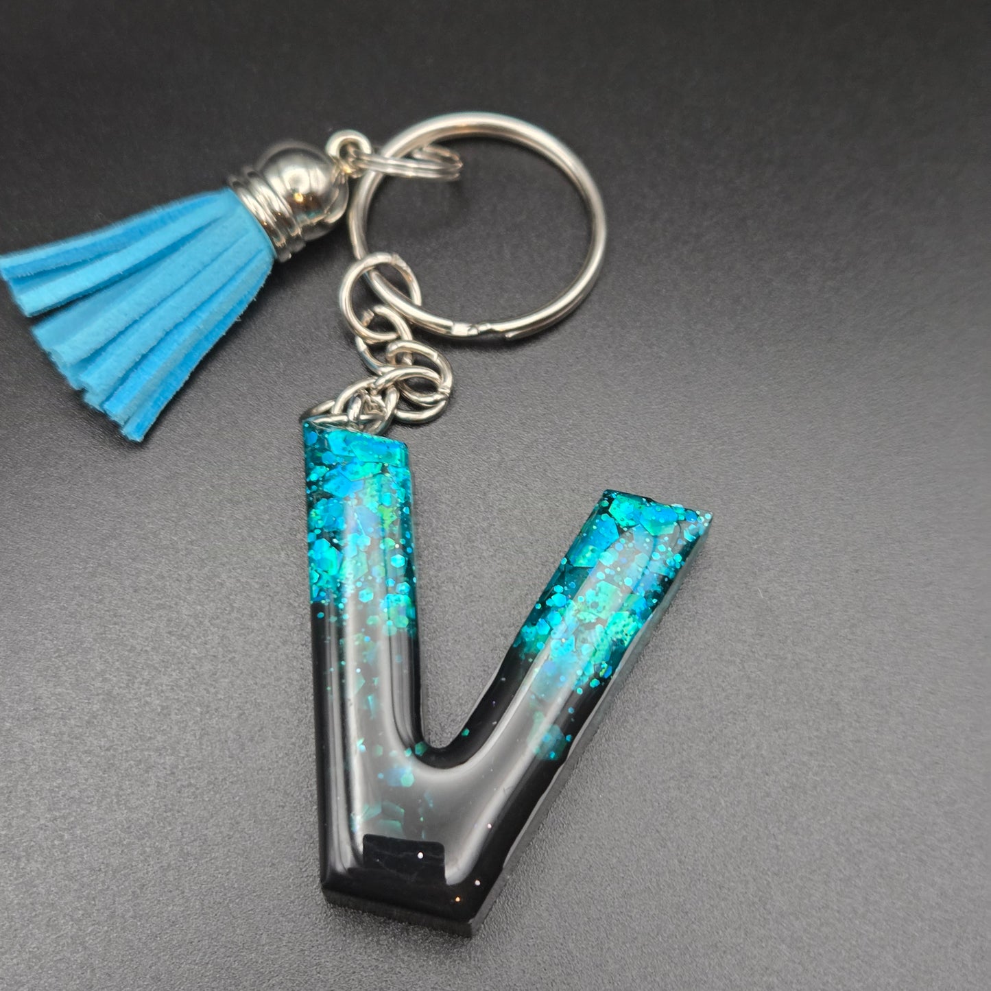 Resin Letter Keyring – Initial V