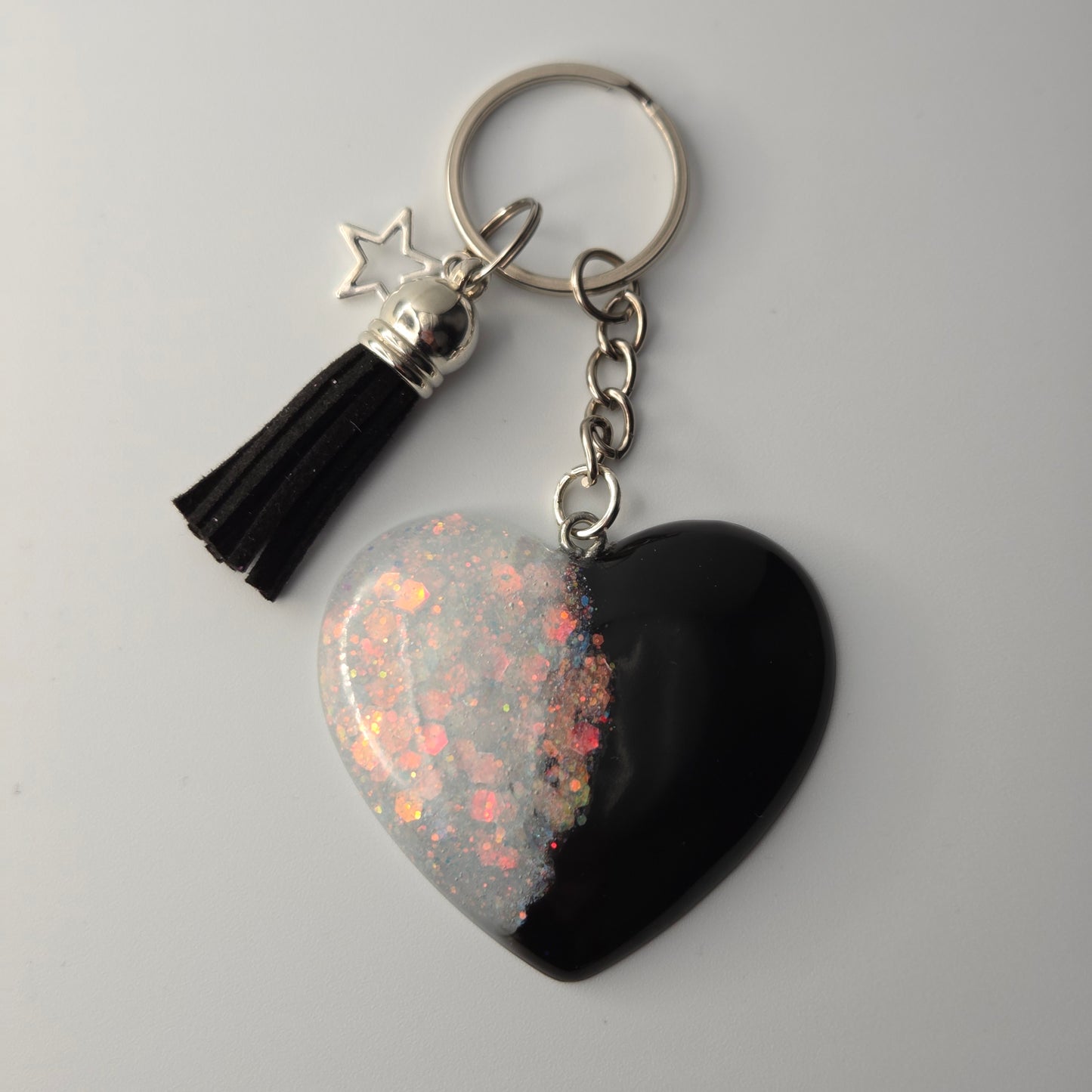 Resin Heart Keyring