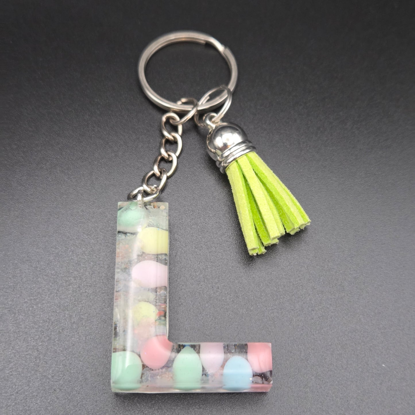 Resin Letter Keyring – Initial L