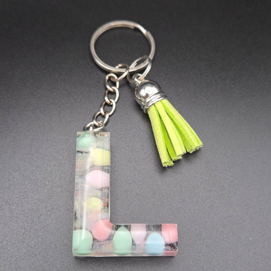 Resin Letter Keyring – Initial L