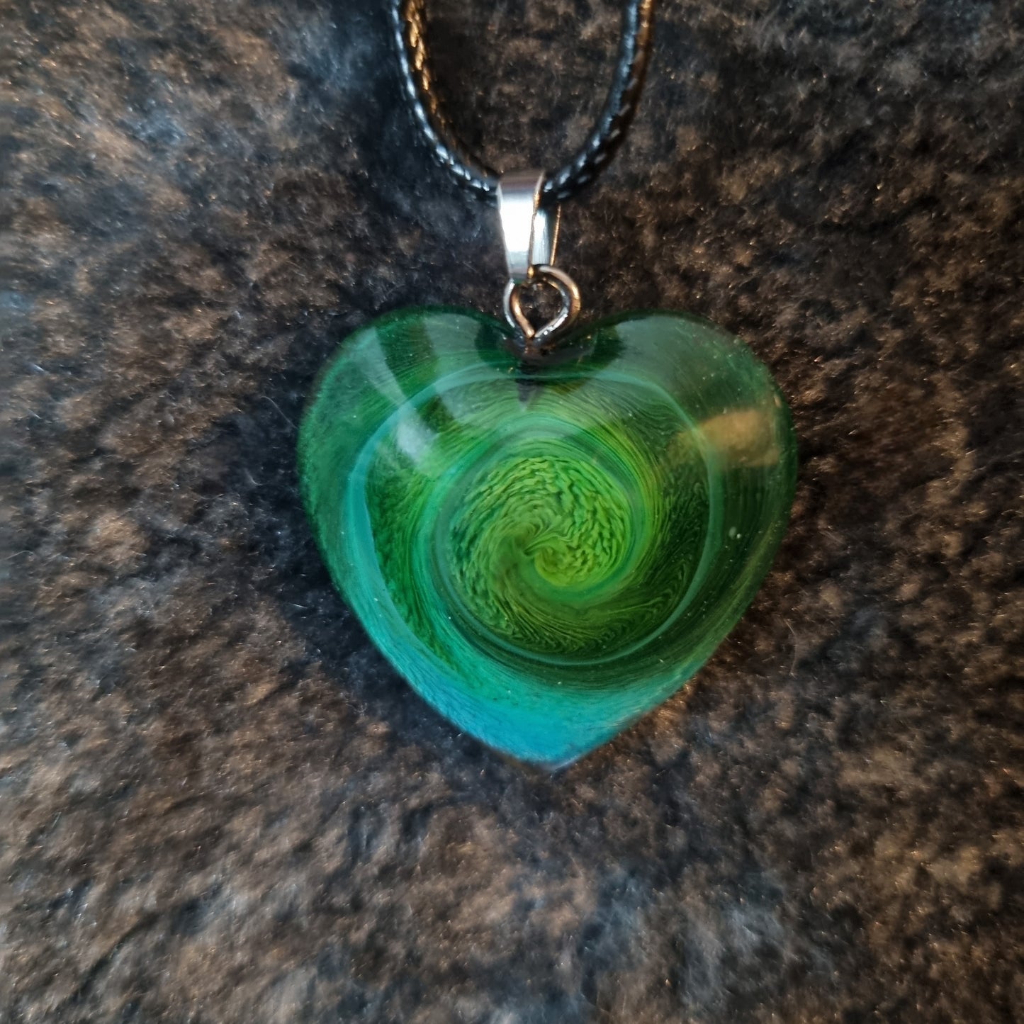 Handmade Heart Epoxy Resin Necklace - Large