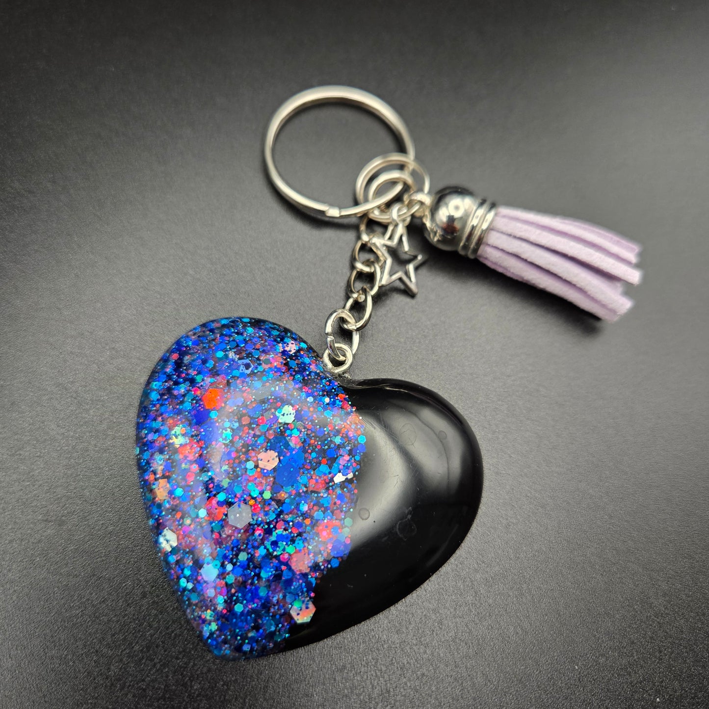 Resin Heart Keyring