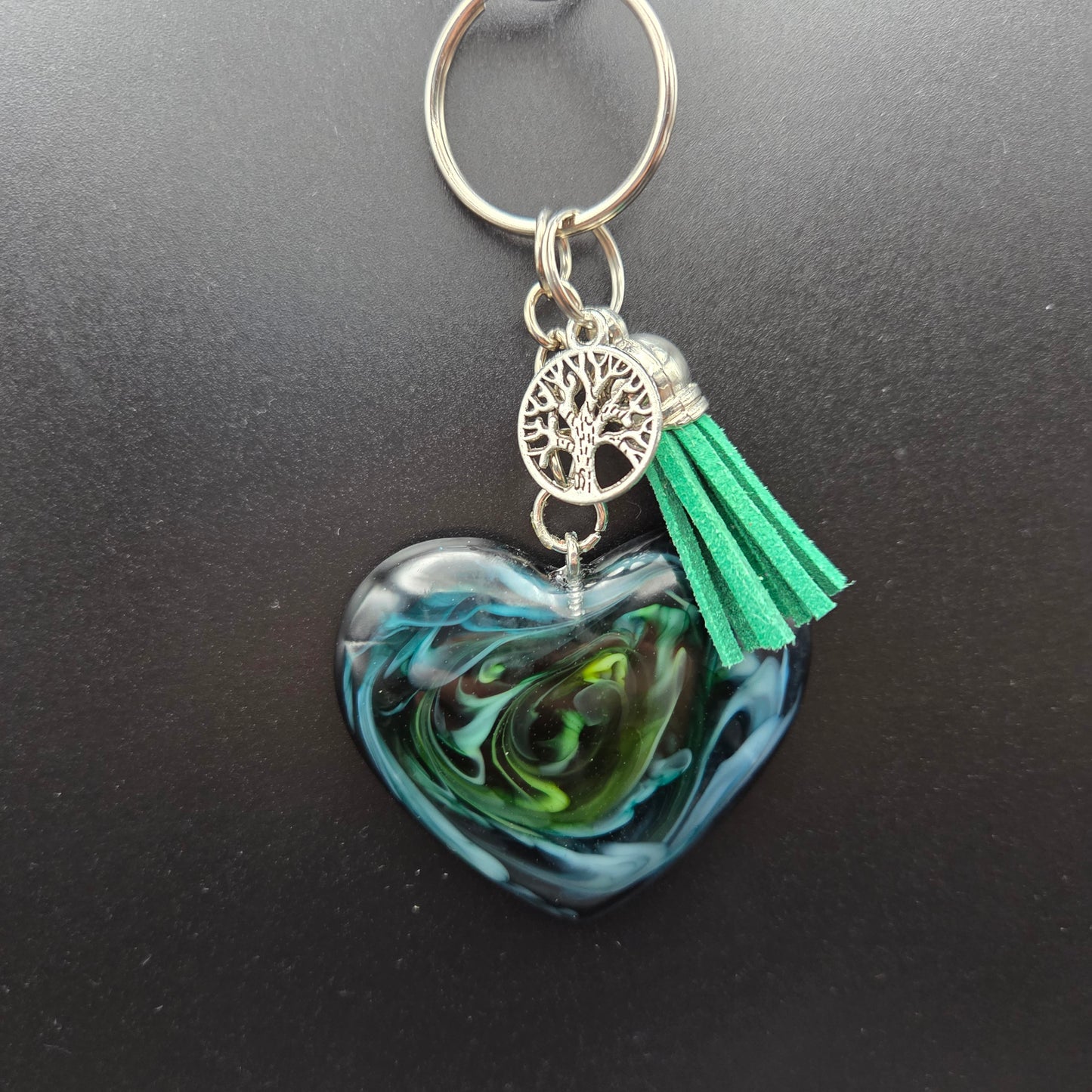 Resin Heart Keyring