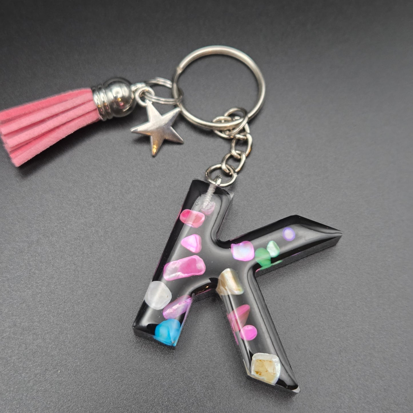 Resin Letter Keyring – Initial K