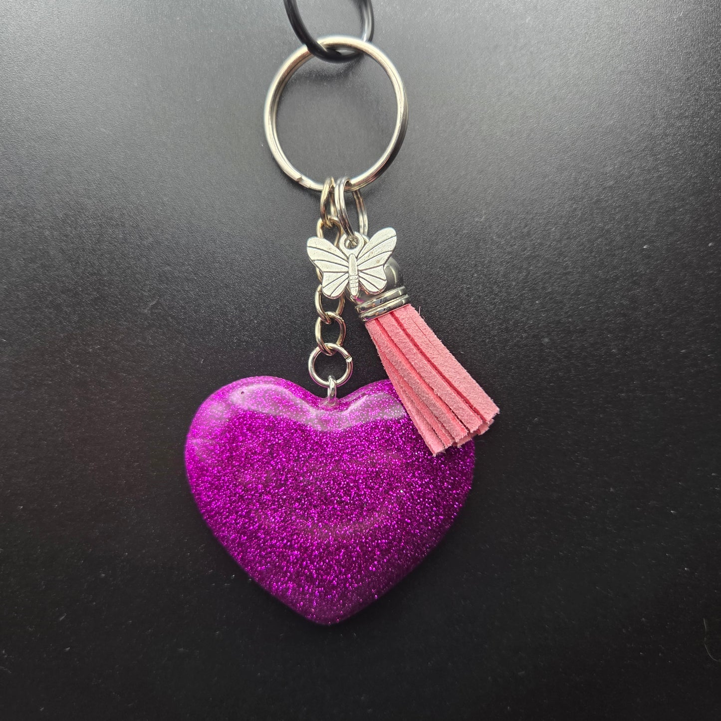 Resin Heart Keyring