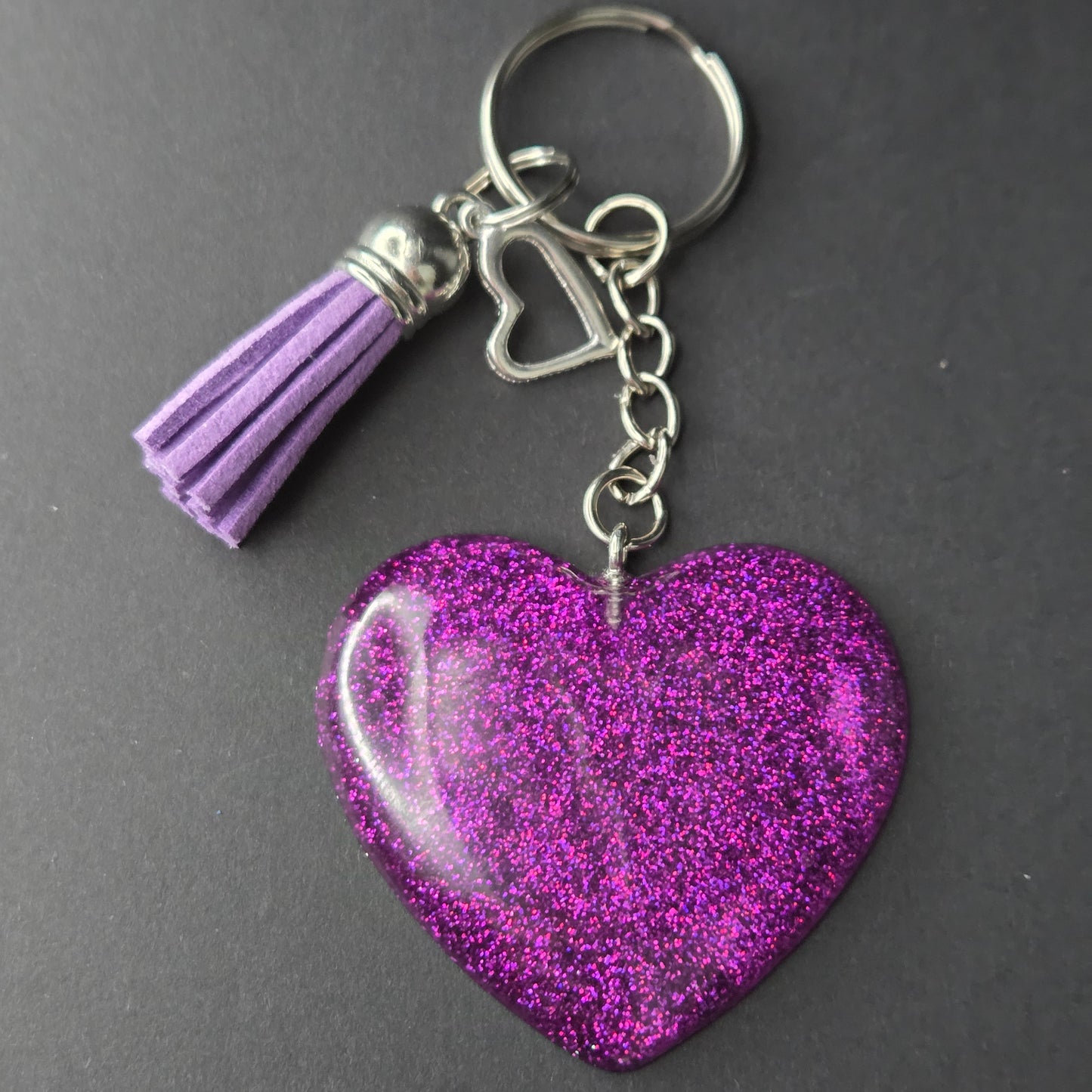 Resin Heart Keyring