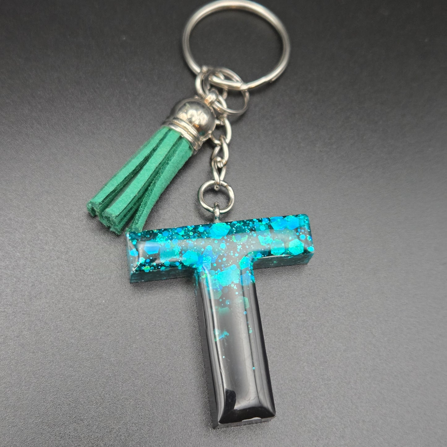Resin Letter Keyring – Initial T