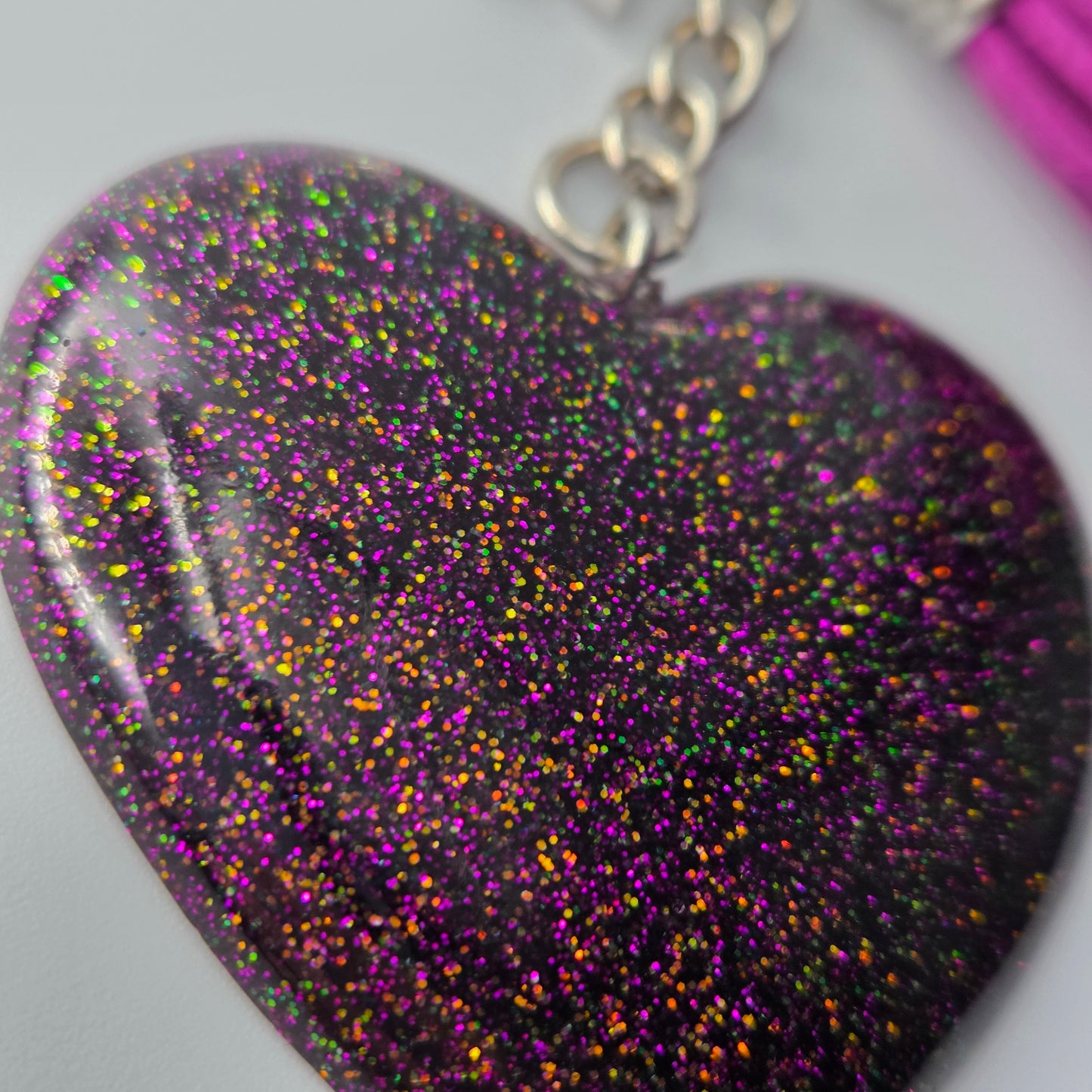 Resin Heart Keyring