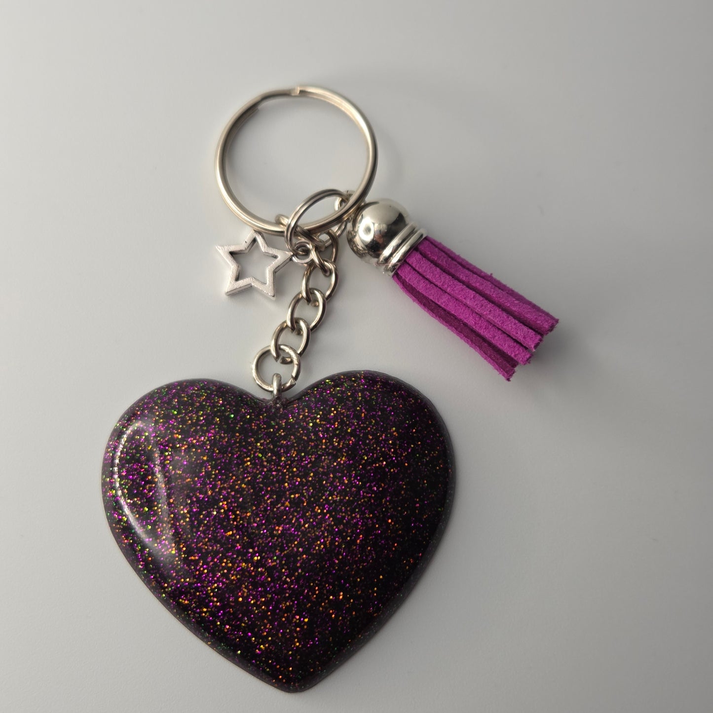 Resin Heart Keyring