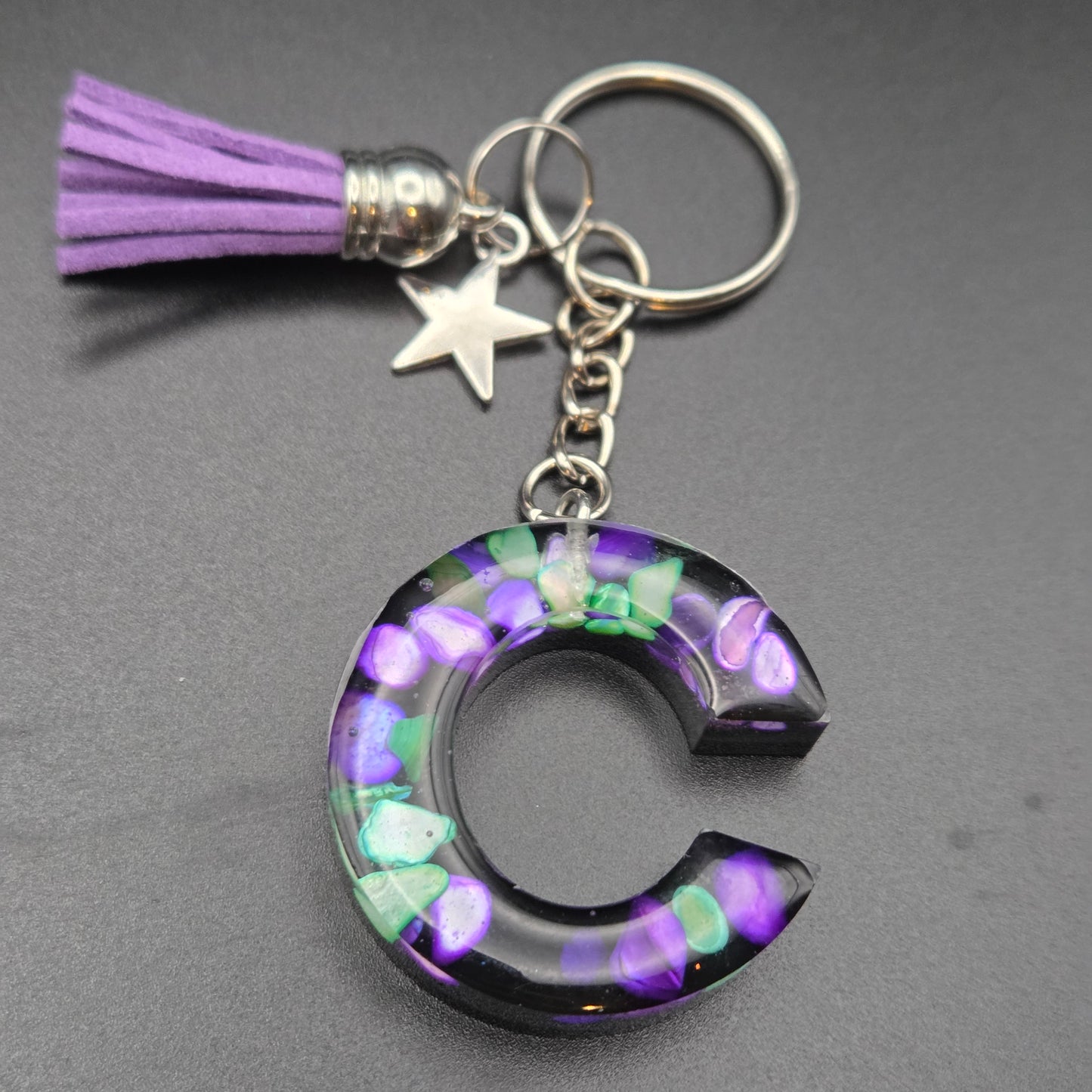 Resin Letter Keyring – Initial C