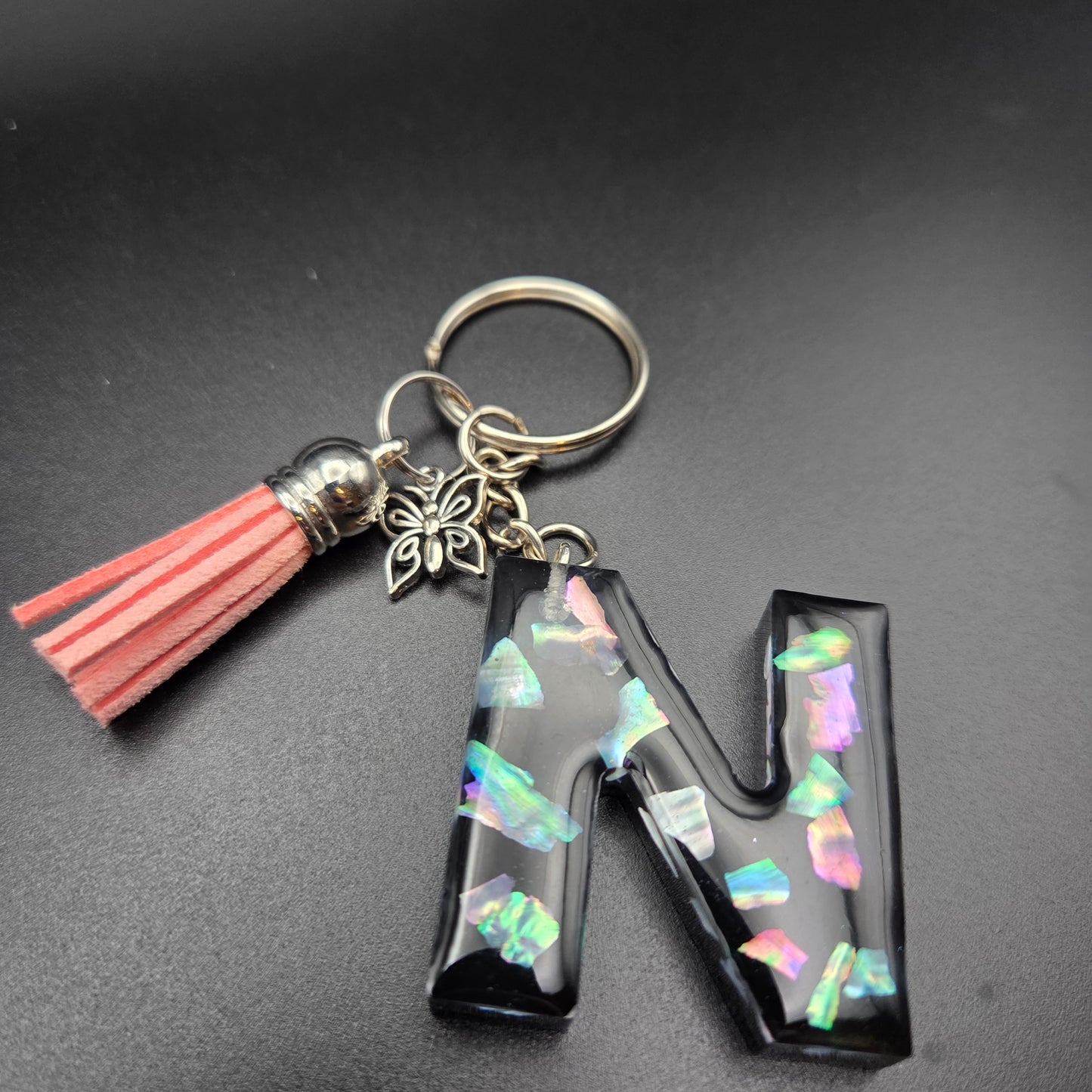 Resin Letter Keyring – Initial N
