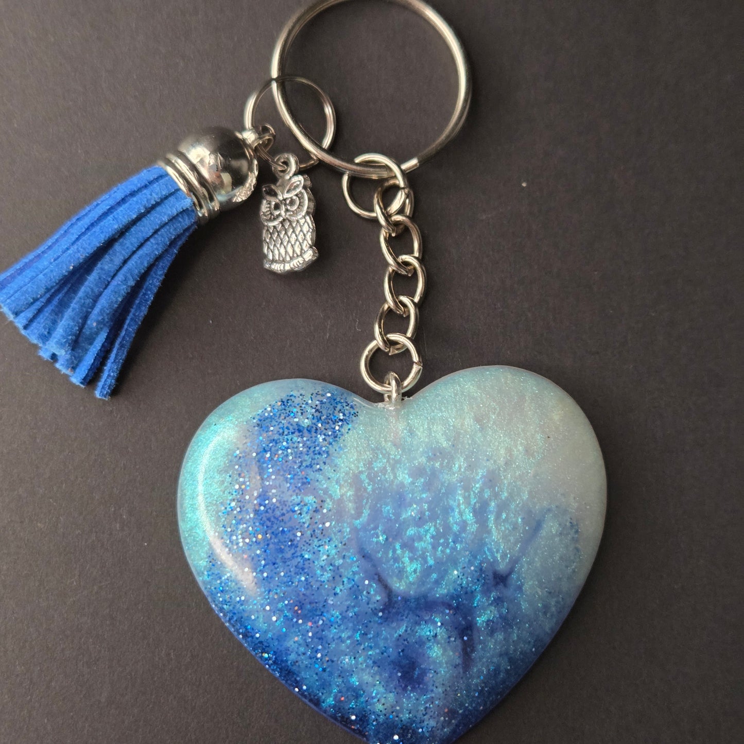 Resin Heart Keyring
