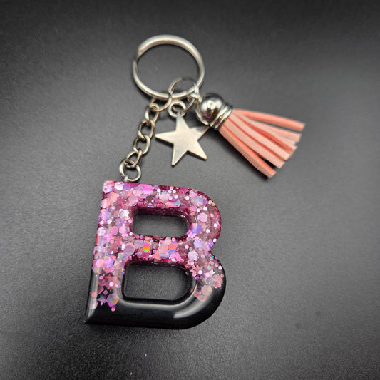 Resin Letter Keyring – Initial B