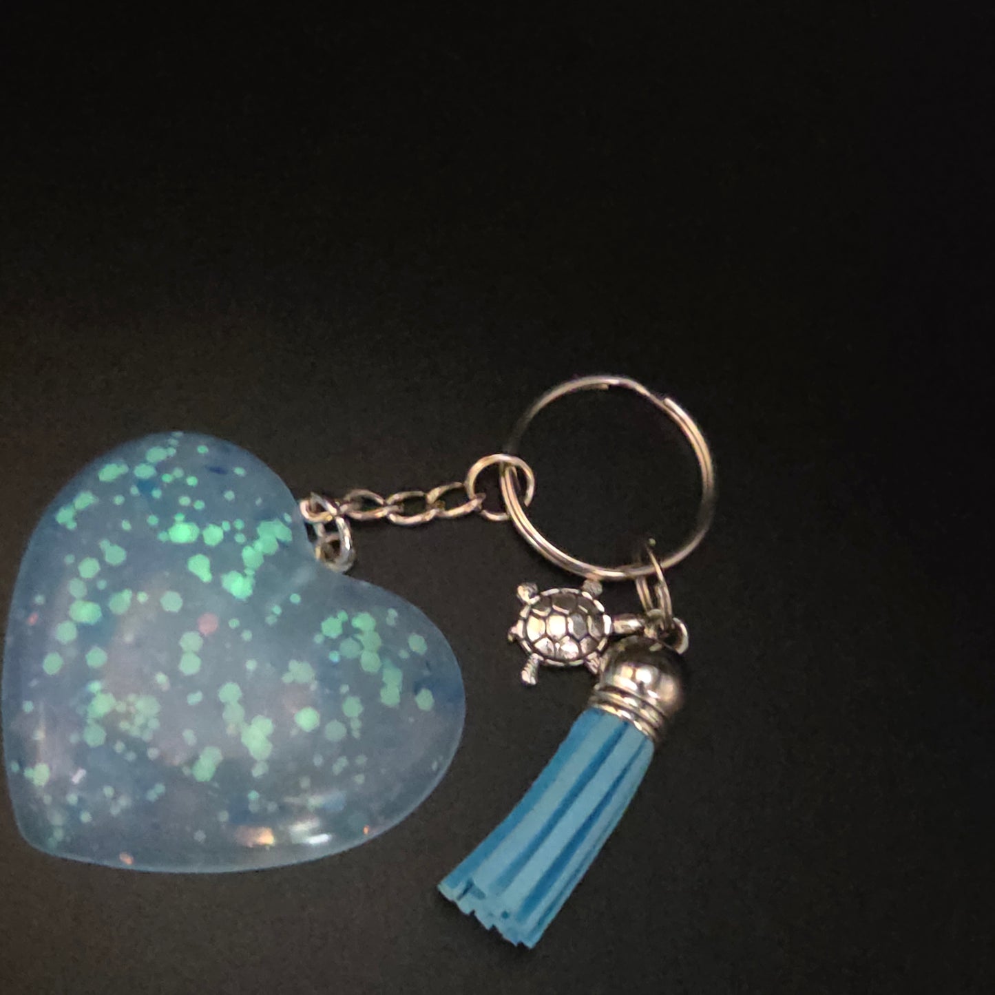 Resin Heart Keyring