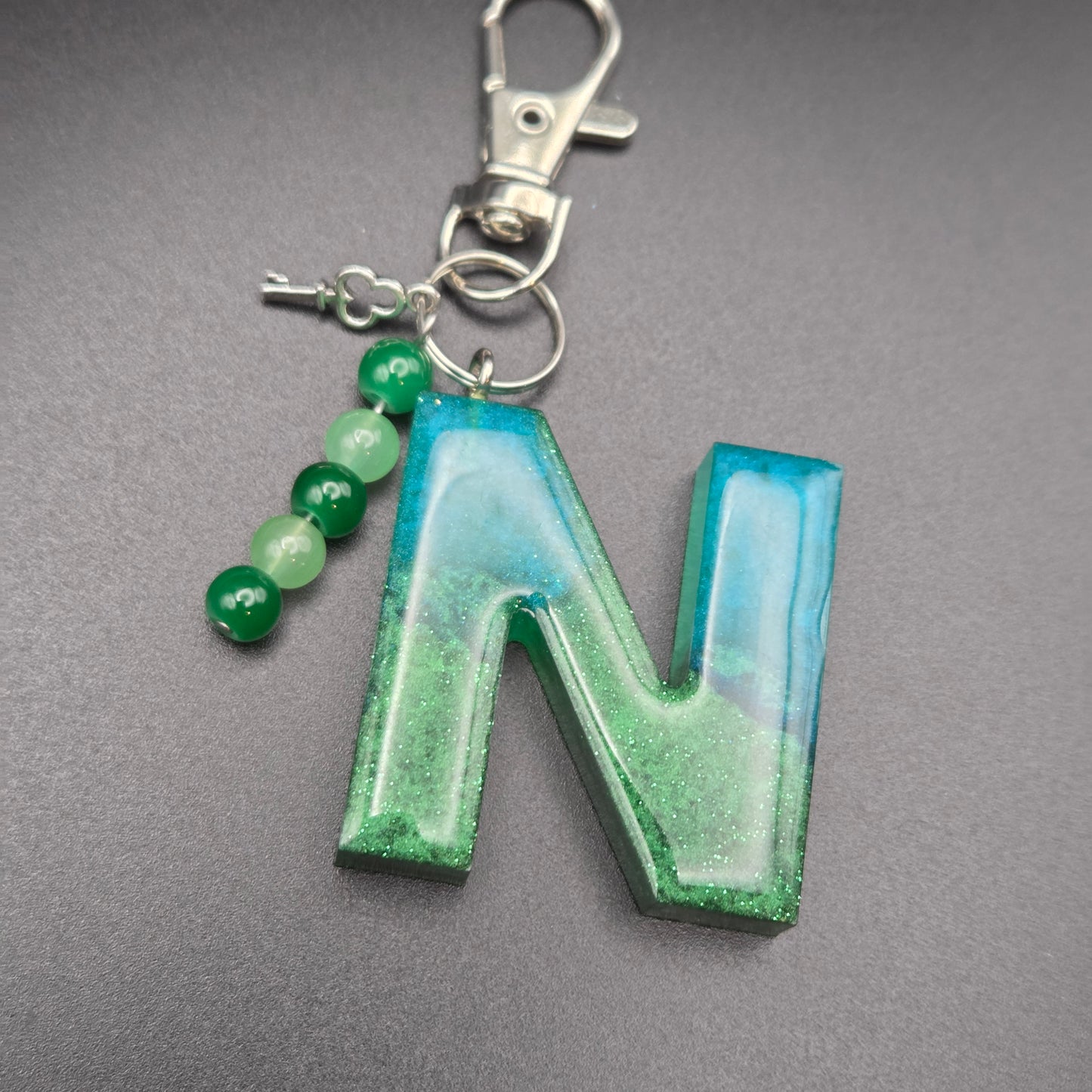 Resin Letter Keyring – Initial N