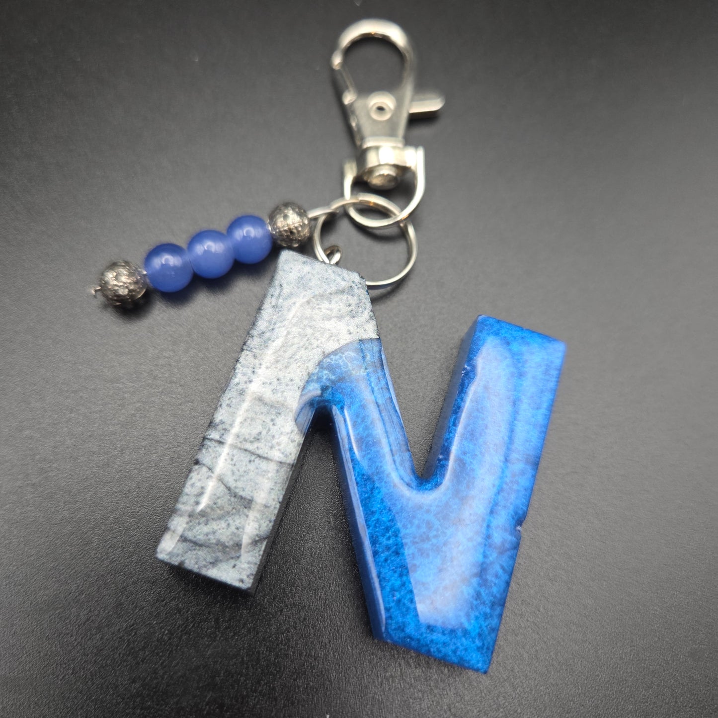 Resin Letter Keyring – Initial N