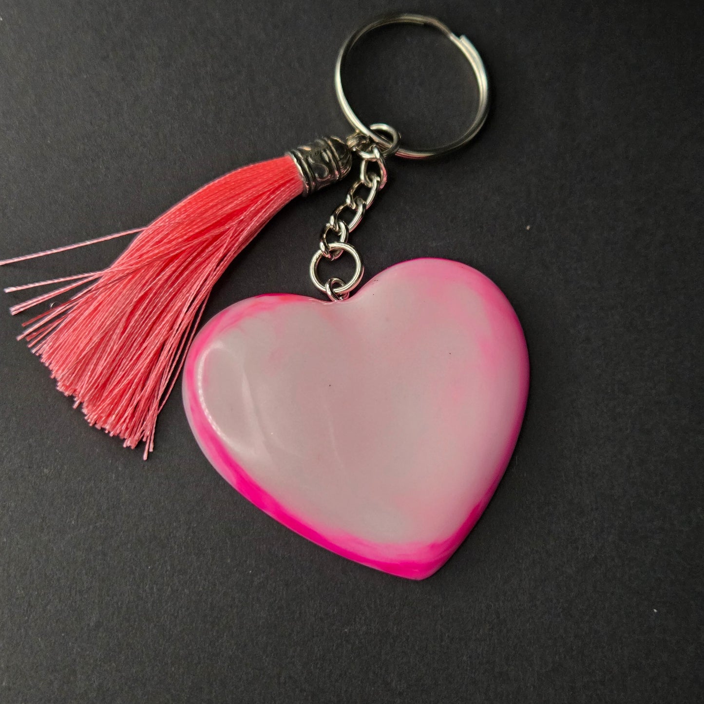 Resin Heart Keyring